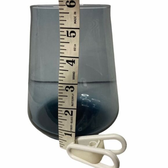 Mod Smokey Blue Glass Vase or Votive Candleholder - Picture 9 of 10